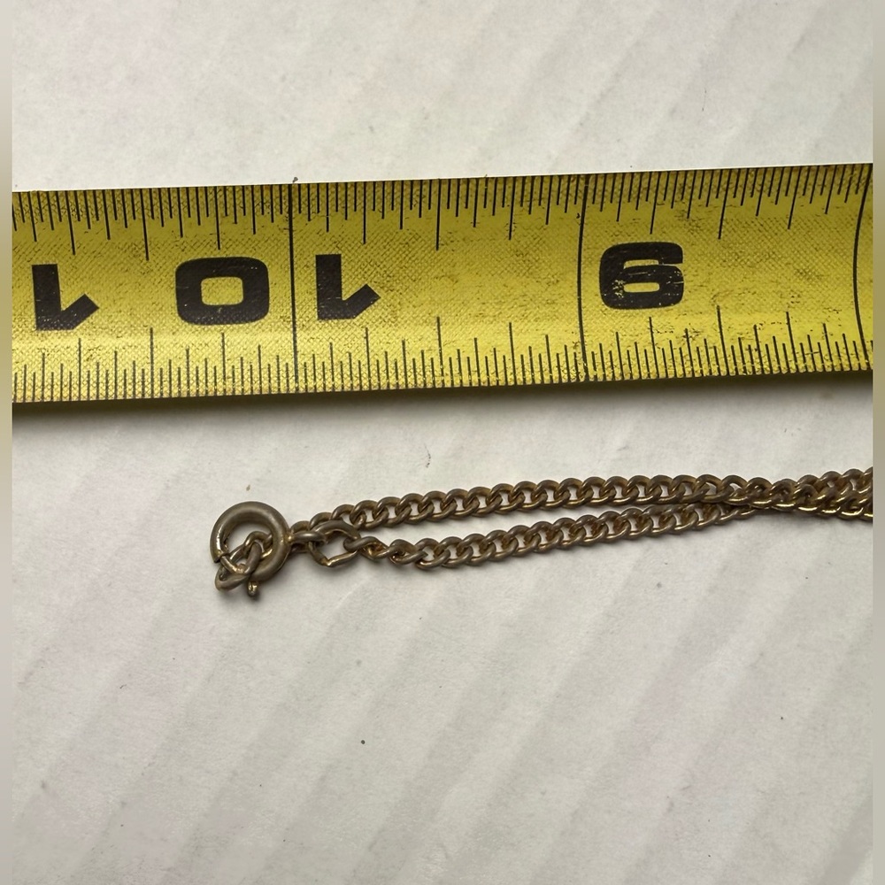 Vintage Gold Plated “C H”‎ Pendant Necklace Rectangle Dangle Jewelry 70s Retro - Picture 7 of 7